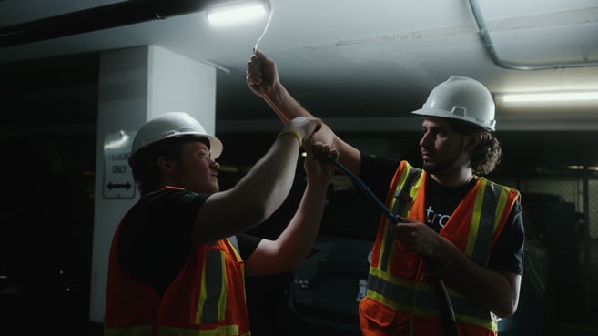 electricians installing