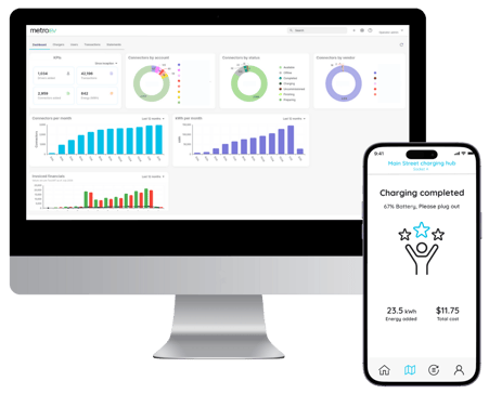 EV charging software dashboard