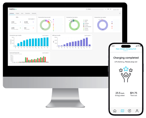 EV charging software dashboard