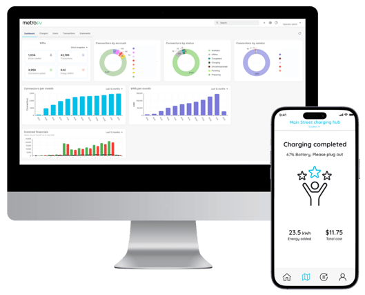 EV charging software dashboard