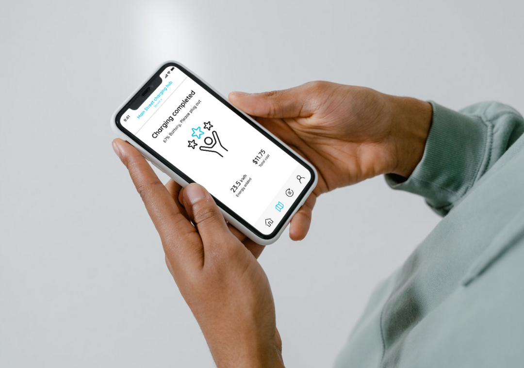 ev charging app person